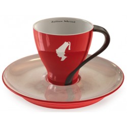 Кофейные чашки для эспрессо Julius Meinl красные с черной ручкой набор 6 шт