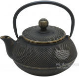 Чугунный чайник "Золотистая черепаха" с фильтром, эмалированный внутри, 600 мл. 007826