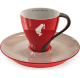 Кофейные чашки для эспрессо Julius Meinl красные с черной ручкой набор 6 шт